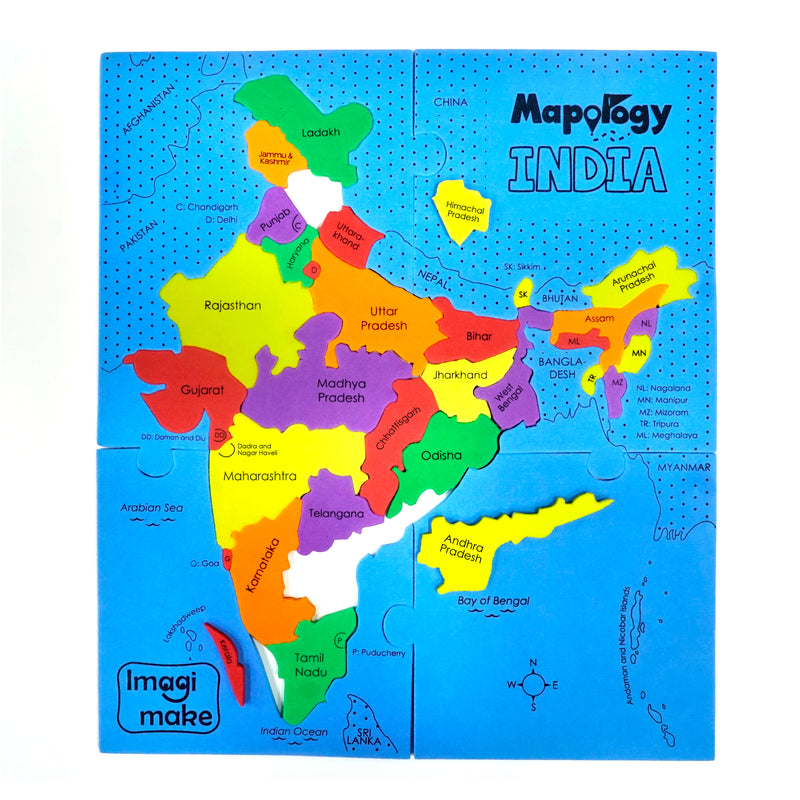 Mapology Combo: India & World Map Puzzle and Solar System Mobile - DIY Hanging Craft Kit