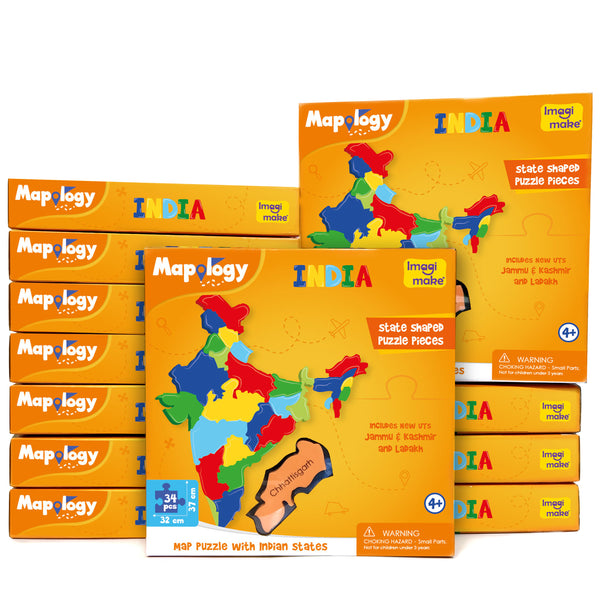 Mapology : States of India Map Puzzle - Pack of 12