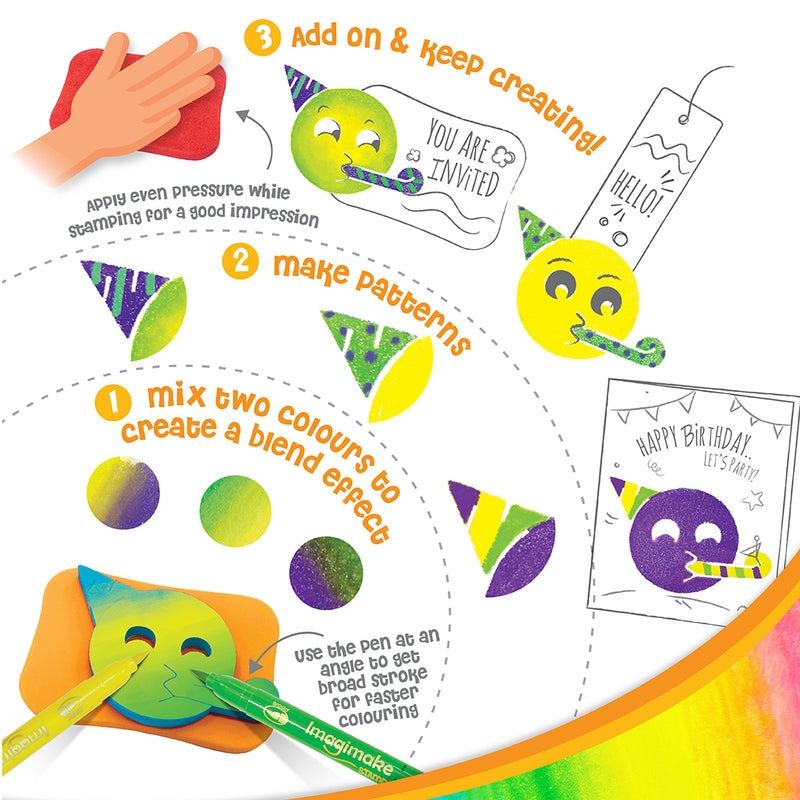 Imagimake Stamp Art - Spring - Stamps for Kids with Easy Blending Pens |  Arts and Crafts for Kids Ages 3-5 | 3 to 5 Year Old Girl Gifts & Boy Gifts  