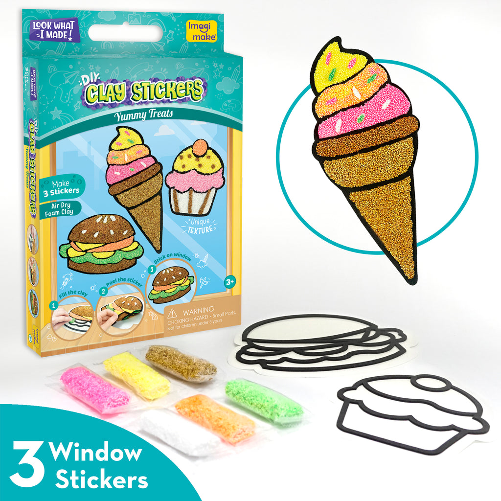 Window Art - Yummy Treats- Air Dry Clay- Craft Kit for 3 years and above –  Imagimake