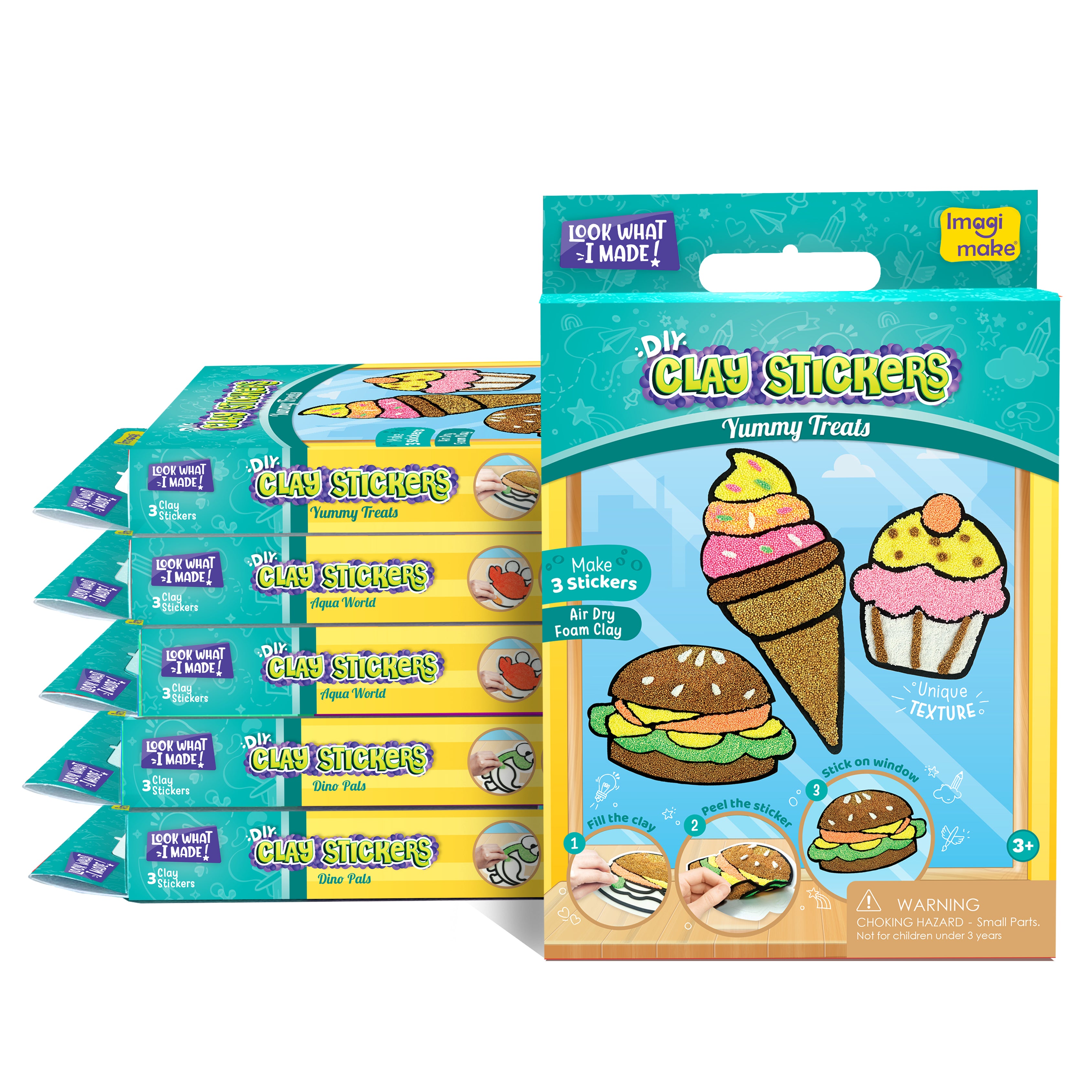 Pack Of 6 Assorted Clay Stickers - 3 Design Set – Imagimake