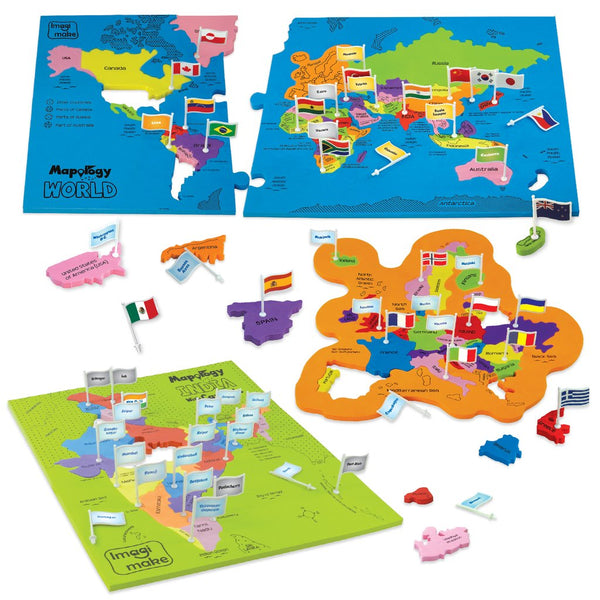 Mapology Ultimate Combo: India & World Map Puzzle, Solar System Puzzle & Monument of India Construction Set